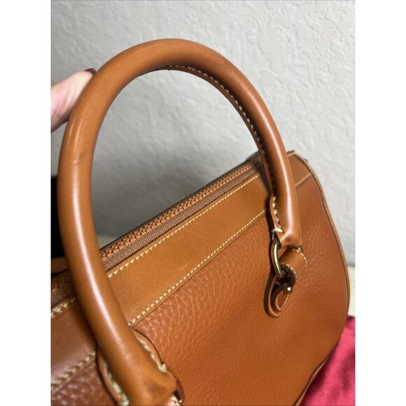 Vintage DOONEY & BOURKE Pebble British Tan All Weather Leather Satchel Bag USA - Picture 13 of 16